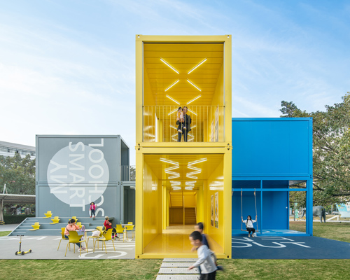 crossboundaries builds shenzhen pop-up school 'INFINITY 6' from shipping containers