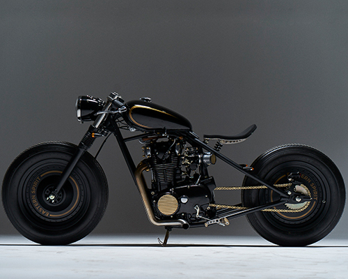 eastern spirit garage customs yamaha XS650 into black and gold bobber