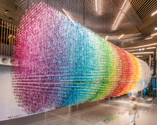 emmanuelle moureaux uses 168,000 colorful numbers for 'slices of time' in london