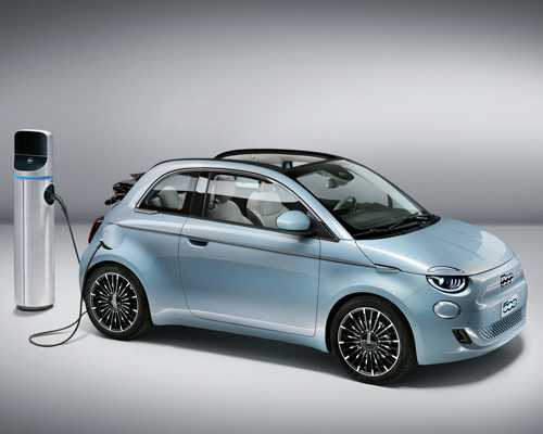 fiat 500 goes all-electric and debuts one-off designs from giorgio armani, bulgari, and kartell