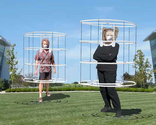 michael jantzen proposes 'social distancing aids' made from four collapsible plastic rings