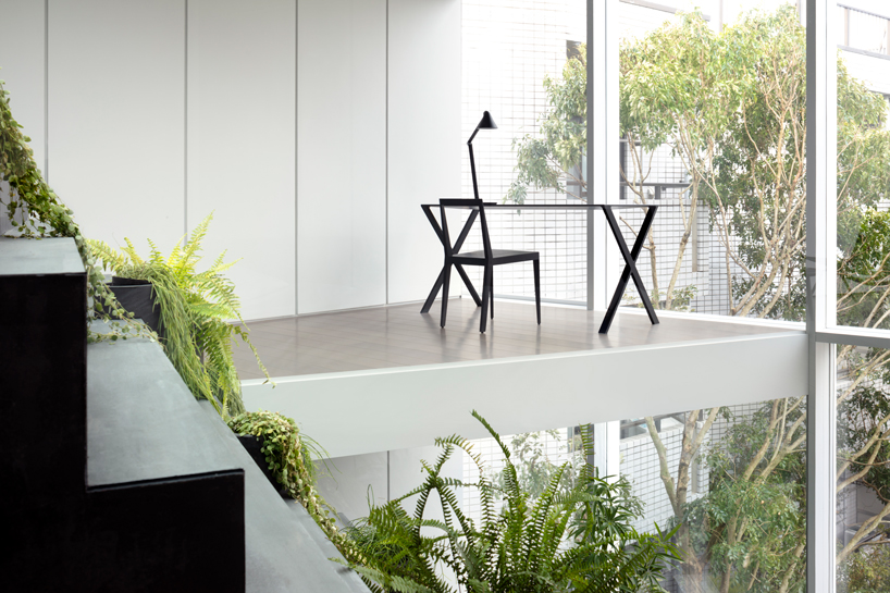 nendo's stairway house leads into a light, plant-filled interior in tokyo designboom