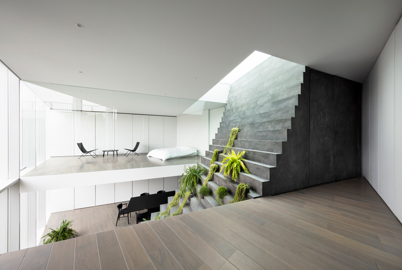 nendo's stairway house leads into a light, plant-filled interior in tokyo - 1