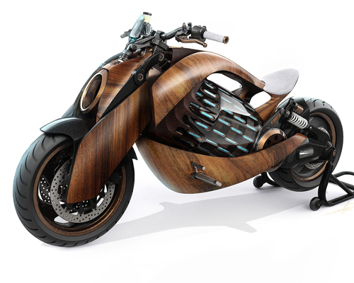 newron motors releases curved wooden electric motorcycle with full specs