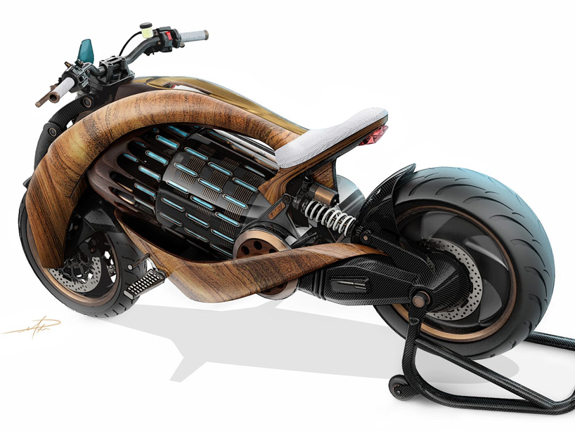 newron motors releases curved wooden electric motorcycle with full specs - 2