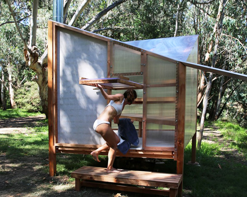 studio rain revives bathing culture with an off-grid sauna installation in melbourne