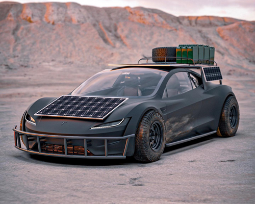 this modified tesla roadster has been designed to survive anything