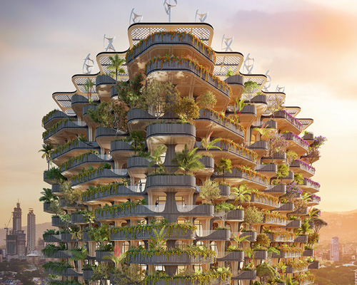 vincent callebaut plans 'rainbow tree' residential tower for the philippines