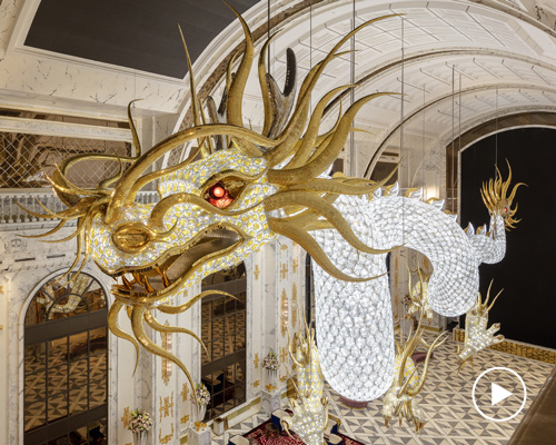 LASVIT adorns 60-meter-long flying dragon sculpture with 2.5 million swarovski crystals