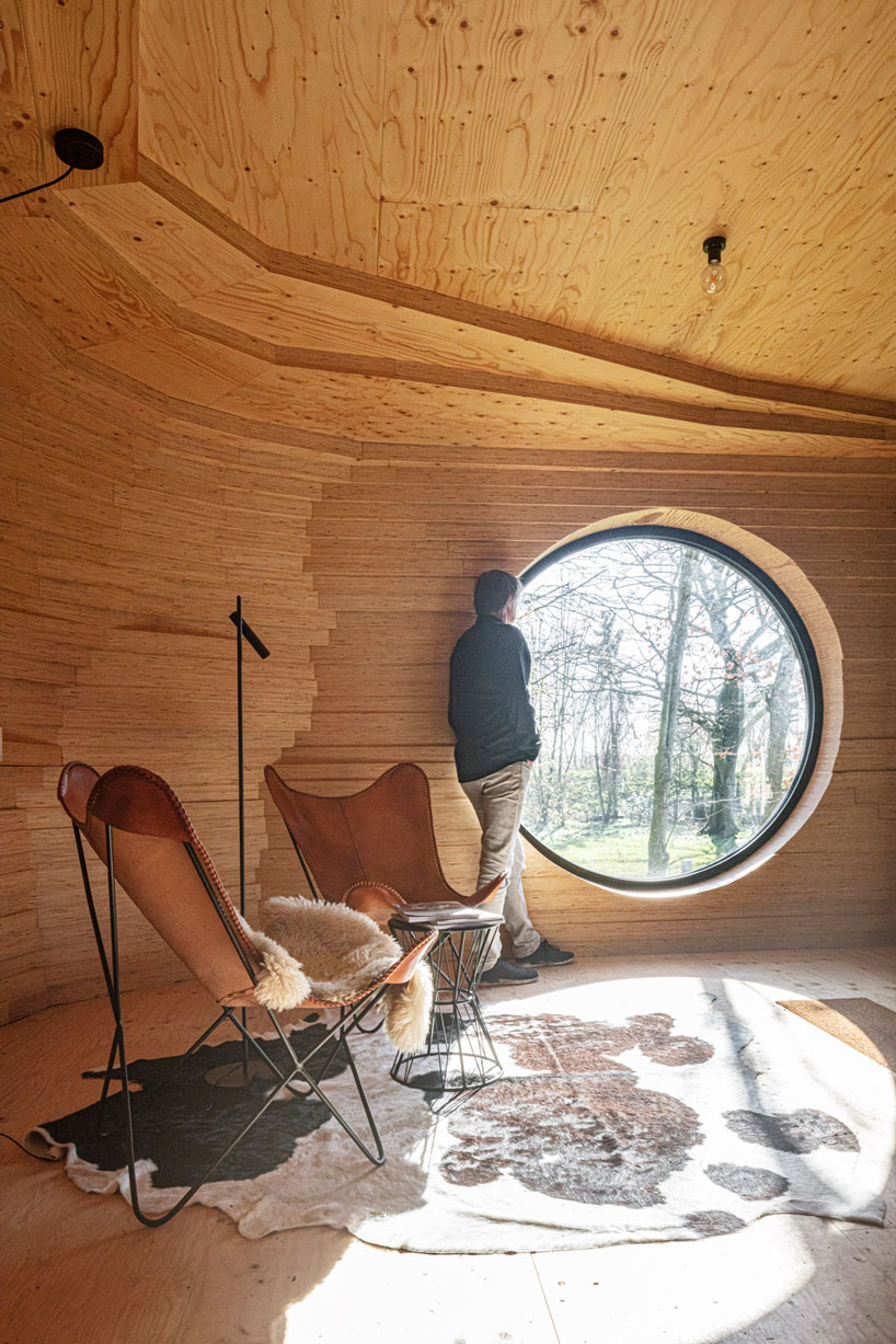 corten steel wraps a sculptural guesthouse designed by atelier vens vanbelle in belgium designboom