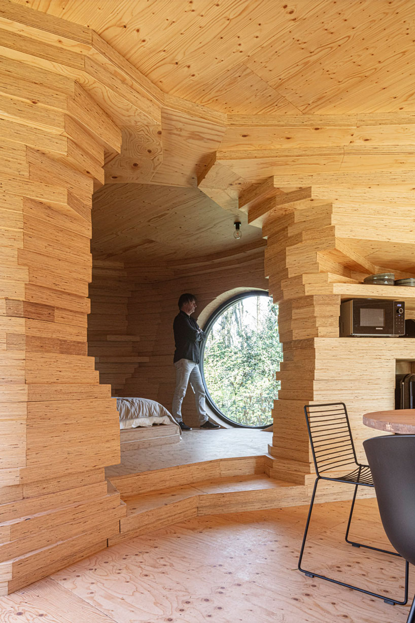 corten steel wraps a sculptural guesthouse designed by atelier vens vanbelle in belgium designboom