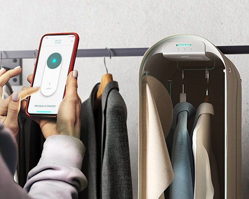pura-case by carlo ratti uses ozone to purify your clothes from virus and bacteria