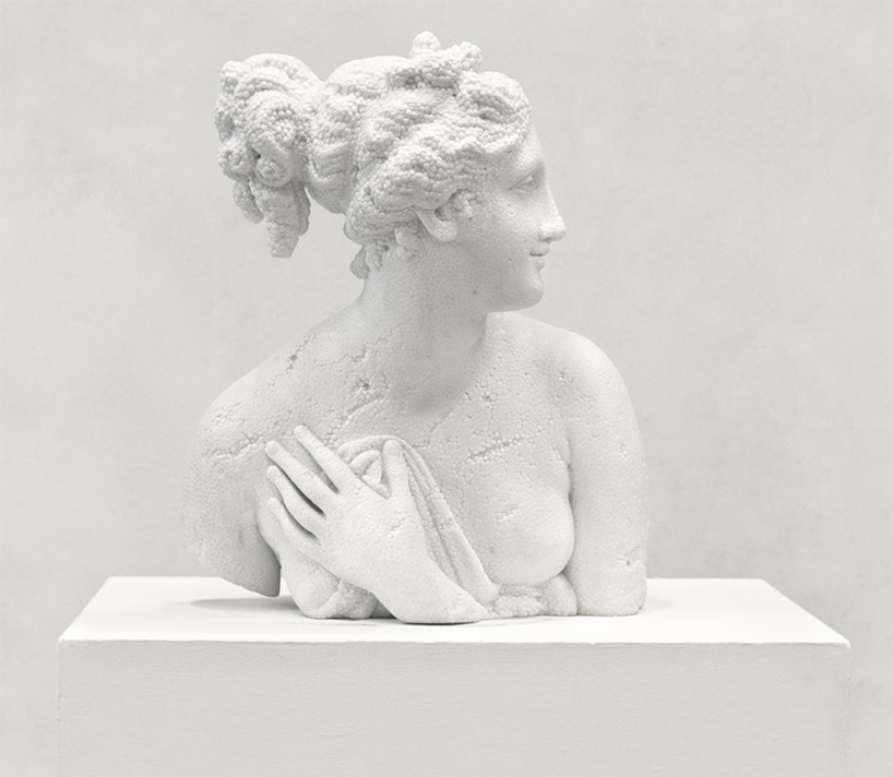 fabio viale transforms marble into polystyrene, rubber and plastics