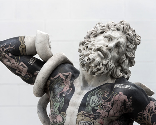 italian artist fabio viale tattoos classical marble sculptures