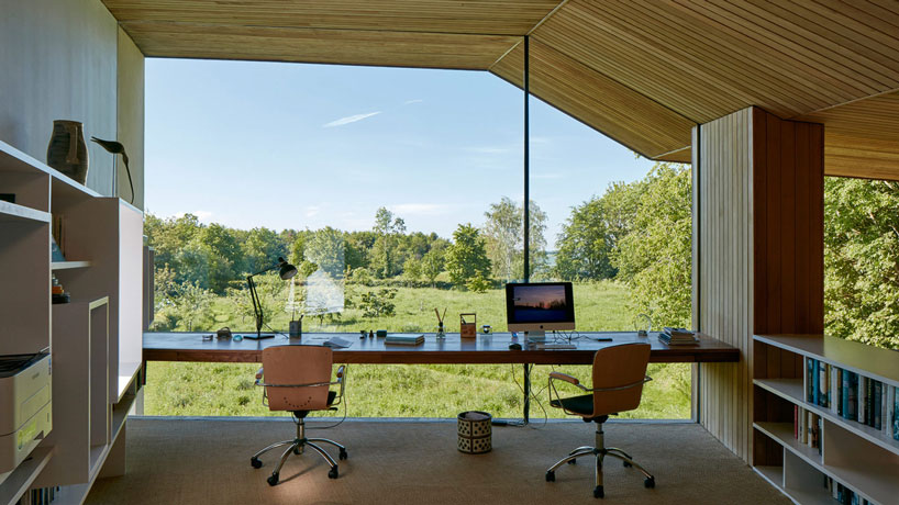featherstone young builds a house with folding green roofs in rural england designboom