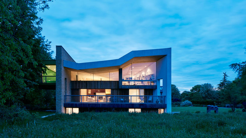 featherstone young builds a house with folding green roofs in rural england designboom