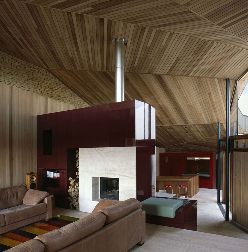 featherstone young builds a house with folding green roofs in rural england designboom