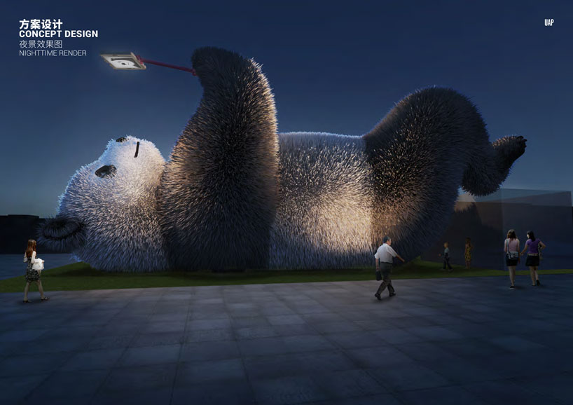 florentijn hofman's giant 'selfie panda' to be installed in dujiangyan, china designboom