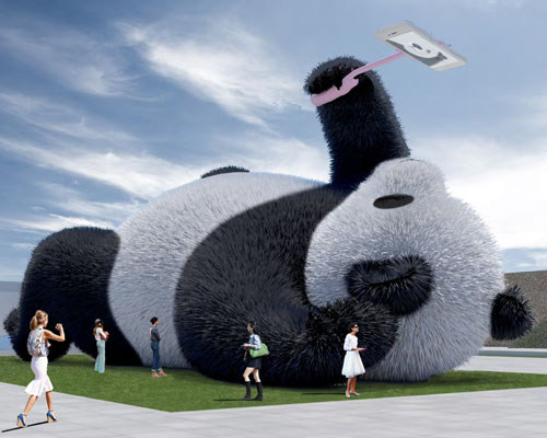florentijn hofman's giant 'selfie panda' to be installed in dujiangyan, china