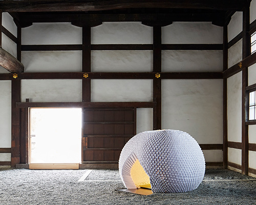 'shi-an' is a temporary tea house built entirely from washi paper