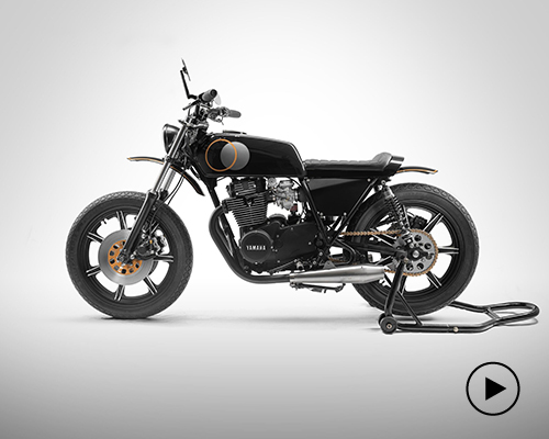 1977 yamaha XS360 motorcycle restored as all-black panache customs smaug