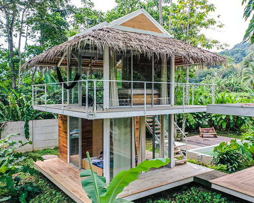 recycled timber and prefabricated steel builds gussa's lodge in tropical costa rica