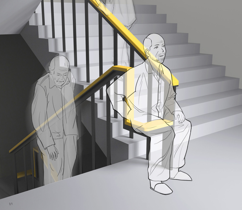 simple handrail redesign lets older users rest for a while when climbing - 2