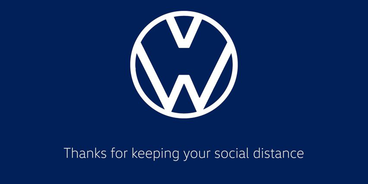 Social Distancing Brand Logos For Audi Volkswagen And Coca Cola