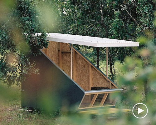 portable tiny house 'the coop' provides adaptable shelter within australian landscape