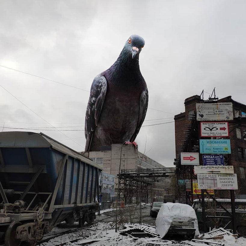 supersized animals take over the city in fantastical images by vadim solovyov designboom