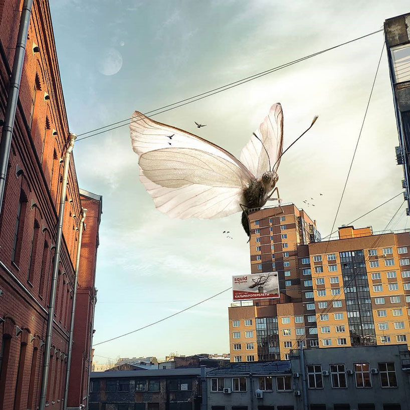 supersized animals take over the city in fantastical images by vadim solovyov designboom