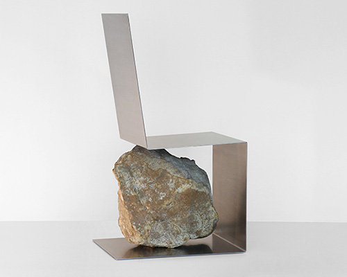 batten and kamp's ‘shelter to ground’ series combines untouched boulders, glass + metal