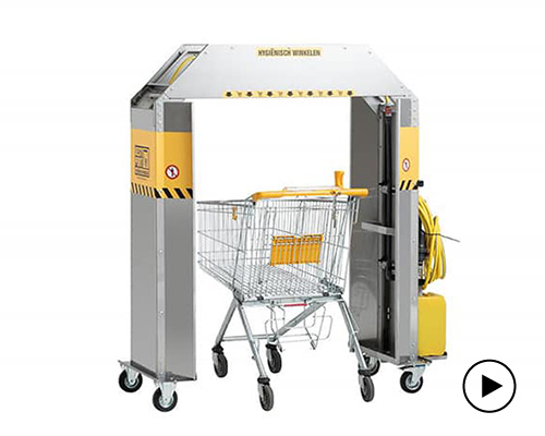 meet clean trolley, an efficient and safe way for cleaning supermarket trolleys