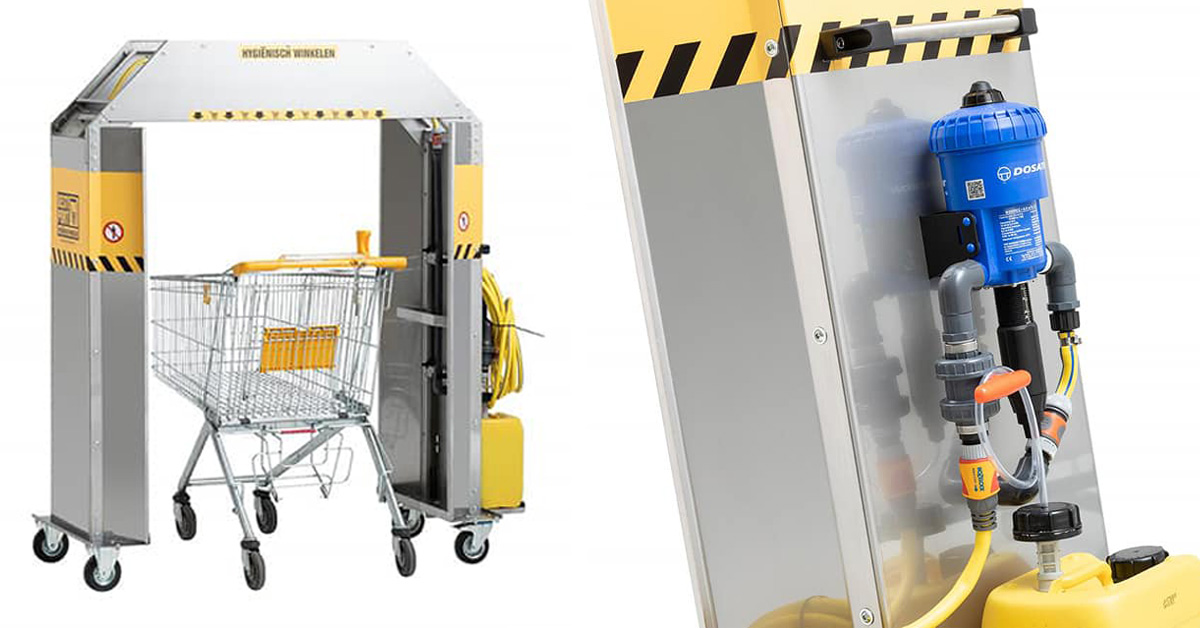 meet clean trolley, an efficient and safe way for cleaning supermarket
