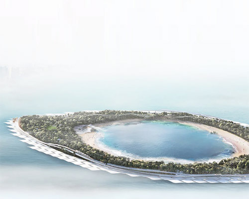 cx landscape's 'sea line park' is an urban complex proposal that can survive rising sea levels