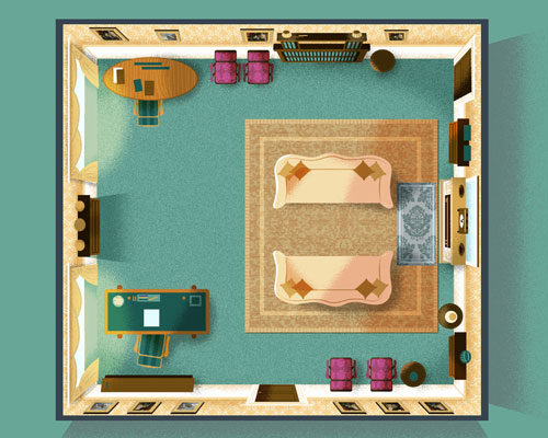 explore the interiors of buckingham palace with the most up-to-date floor plans