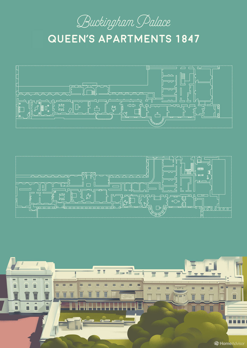 explore the interiors of buckingham palace with the most up-to-date floor plans - 3