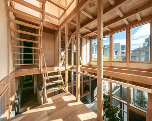 kiyoaki takeda's timber house with five retaining walls in tokyo merges nature with artefact