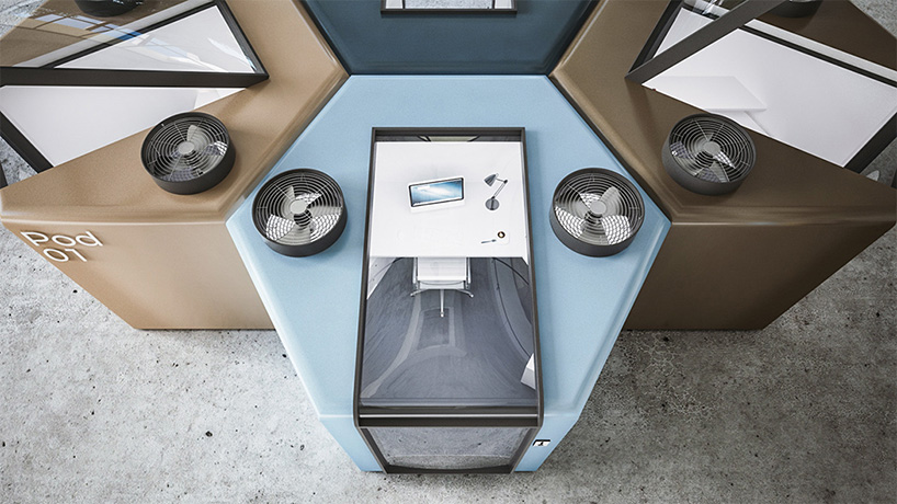 qworkntine is a health-focused office pod system for post-quarantine workplaces