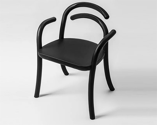 sandro lominashvili forms '1 + 1' chair with continuous curved contours