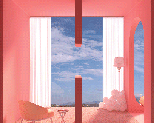 seba morales reinterprets typography to envision HOME in cheerful pink