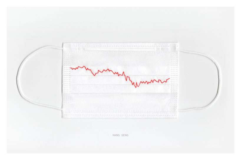 stock markets embroidered on face masks question: our health or our wealth? - 1
