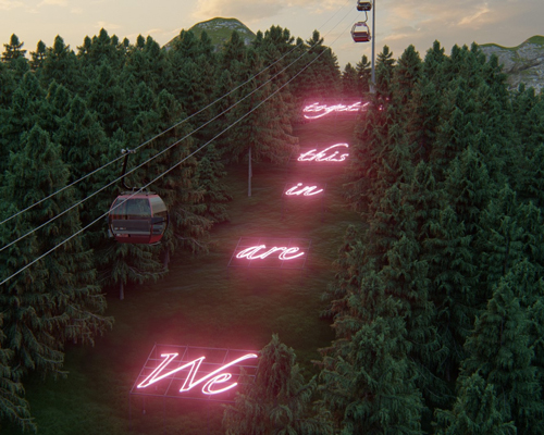 'we are in this together' will glow in neon pink up the slopes of telluride