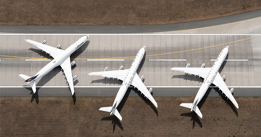 tom hegen offers an aerial look at grounded airplanes during lockdown