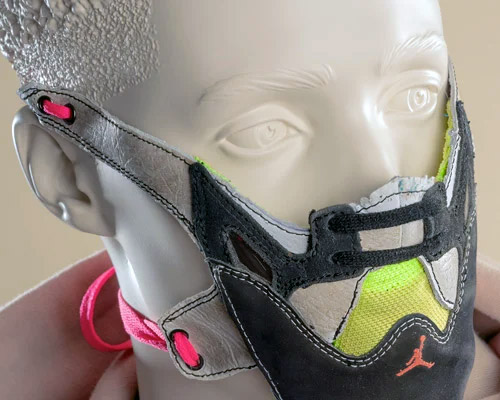 designers dissect old sneakers to create expressive face masks