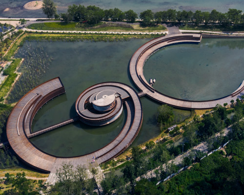 DnA's dushan leisure center is topped with a spiraling walkway that offers elevated views