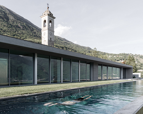 alfredo vanotti's 'G house' overlooks the mountainous landscape of northern italy