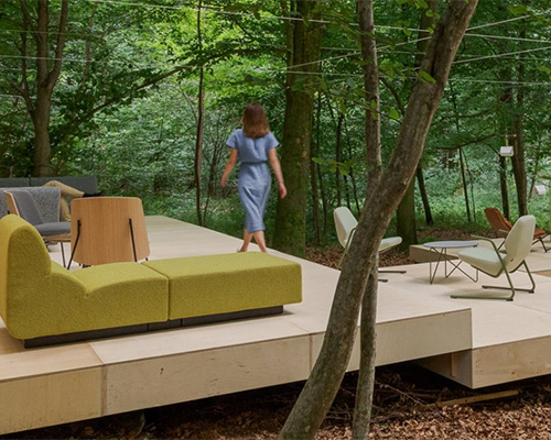 furniture in the forest: prostoria sets design objects amid croatian woodland for 'revisiting analogue’