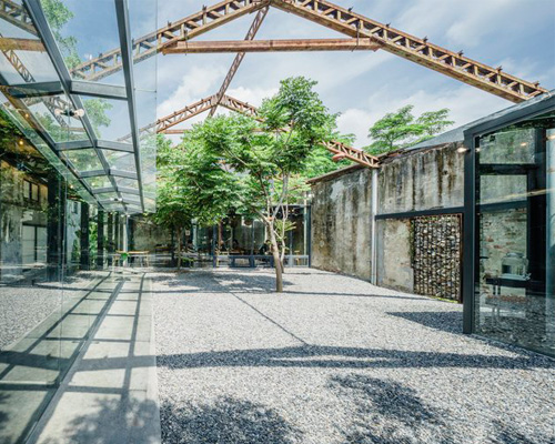 studio APL converts old open-air grain bin into 'yamato' coffee shop in taiwan
