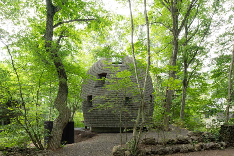 organic timber forms blend tono mirai's shell house into a japanese forest designboom